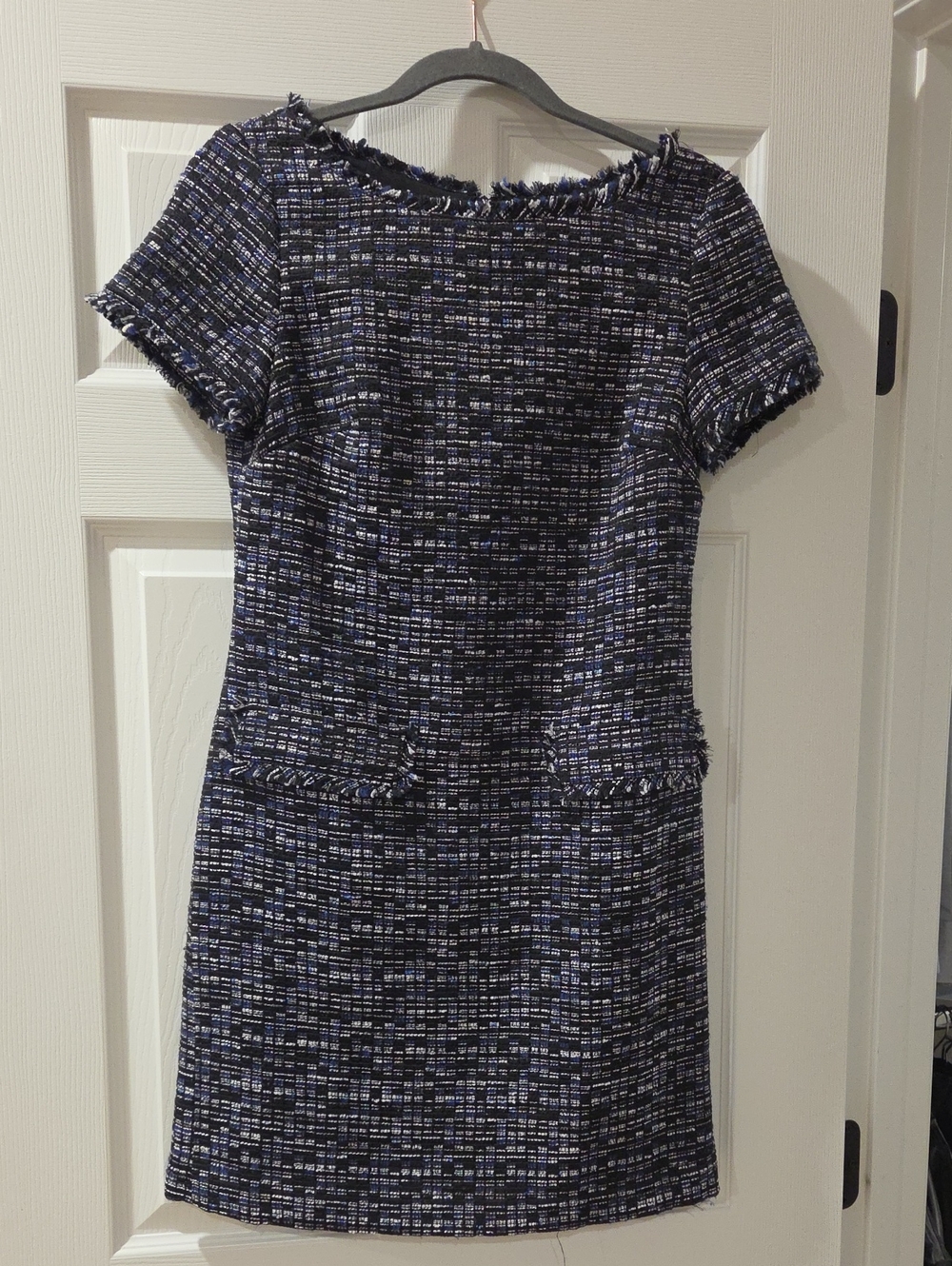 Banana Republic Navy and White Tweed Mini Dress